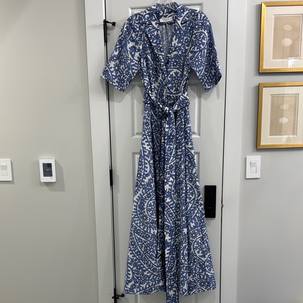Kleid Blue Patterned Women's Maxi Dress M